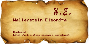 Wallerstein Eleonóra névjegykártya